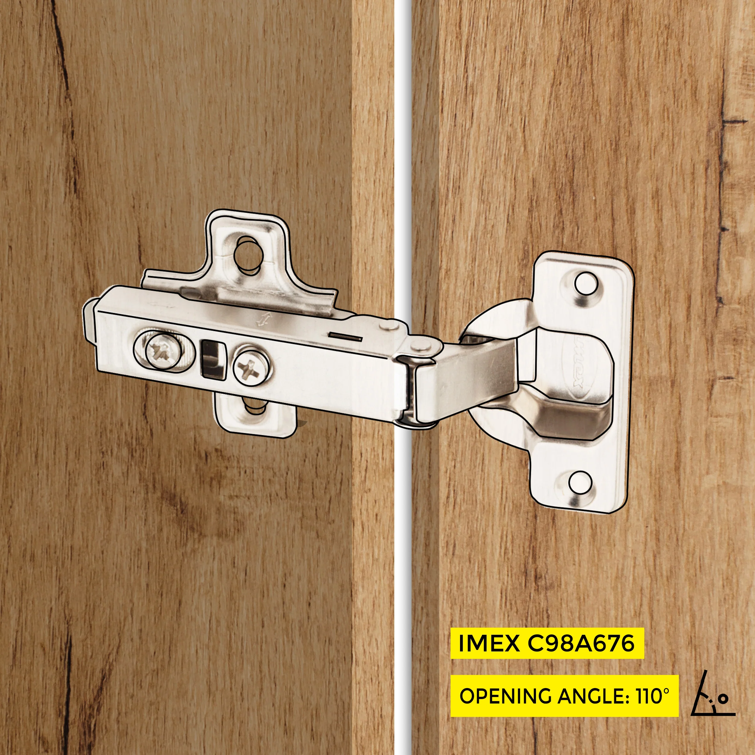 Clip-On Hinge Full Ov C=0 W/Plastic Dow - Image 6