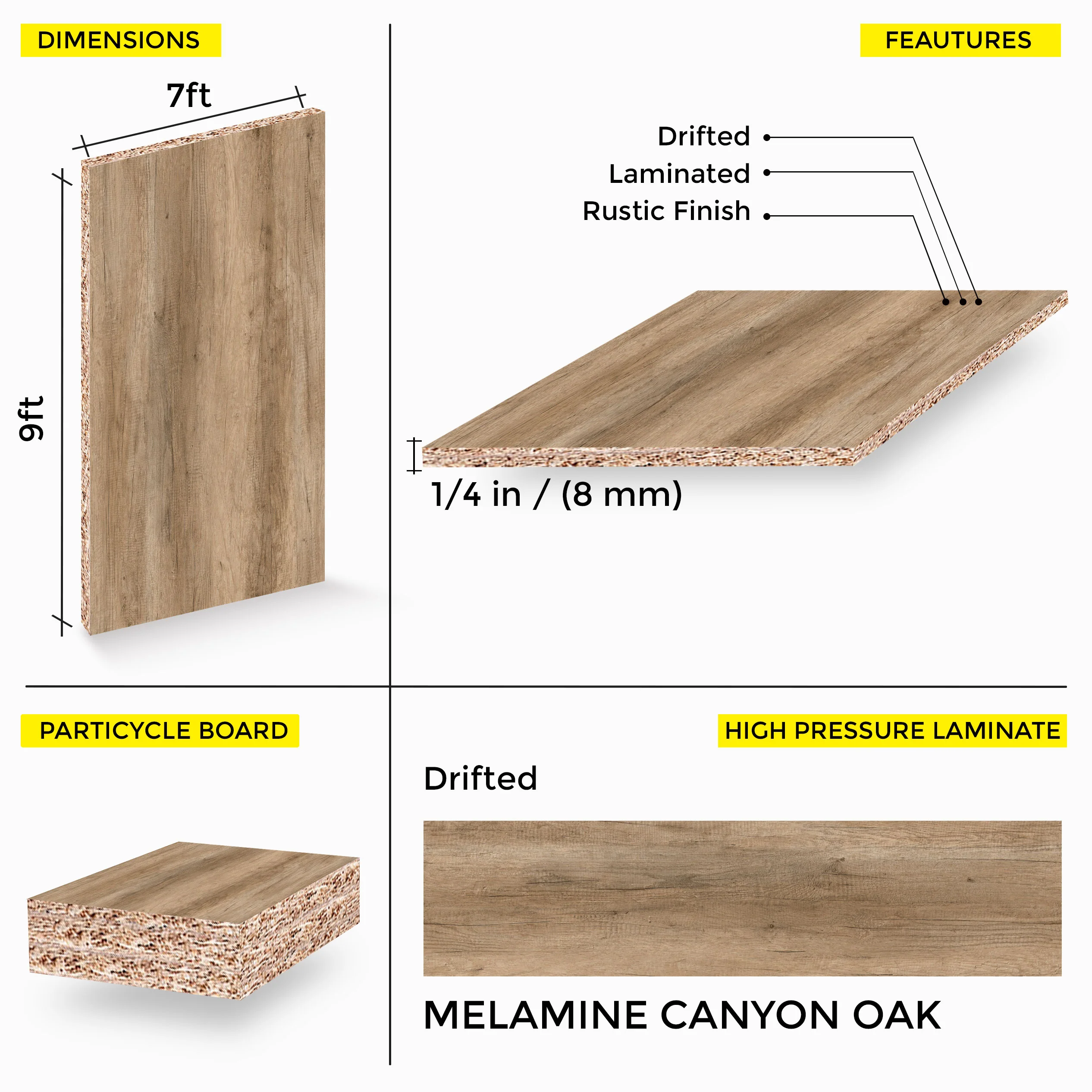 Canyon Oak Melamine 7 Ft X 9 Ft - Image 5