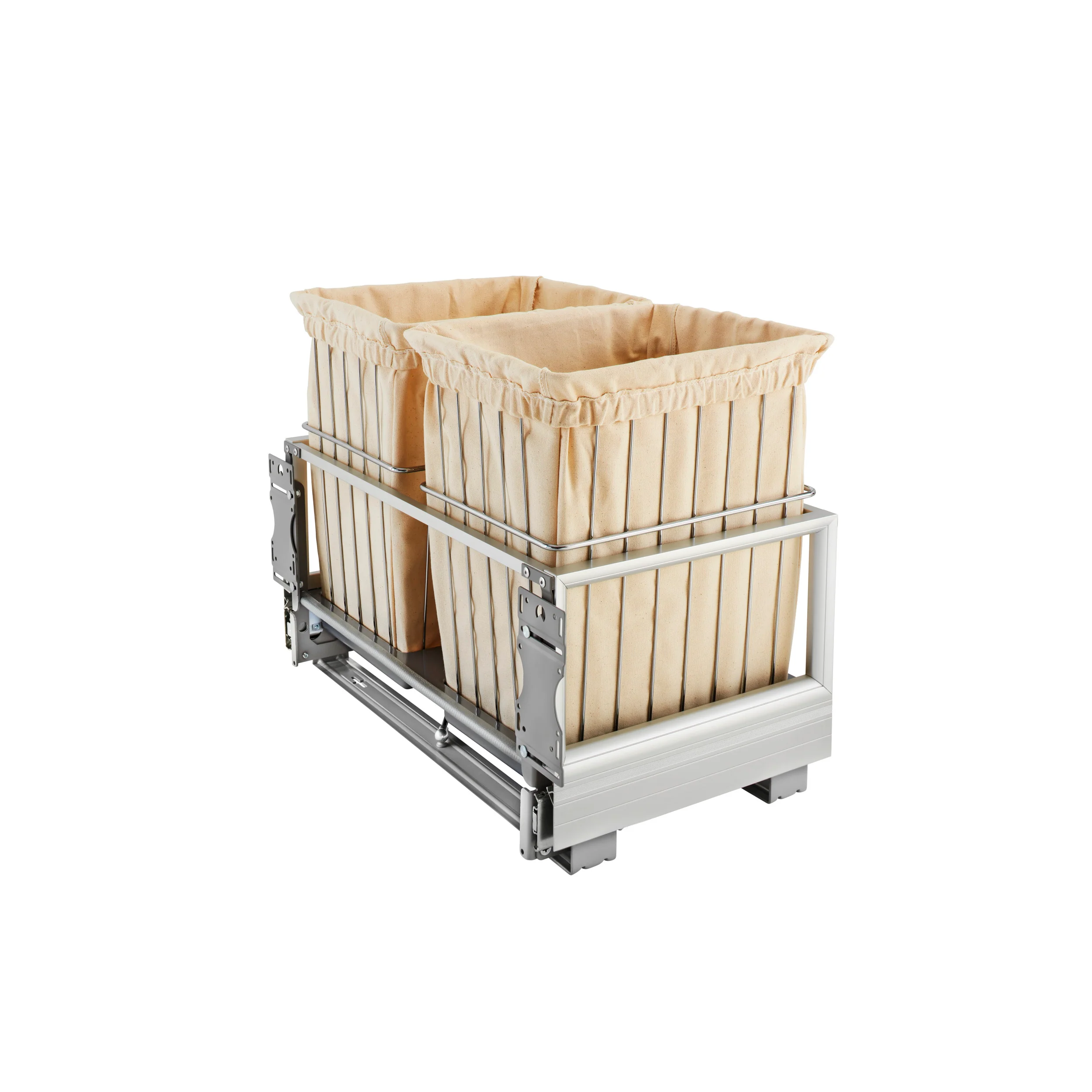24 in Silver Wire Bin Hamper, Soft Close Silver  24 in (610 mm) W x 13.94 in (354 mm) D x 18.88 in (480 mm) H - Image 3