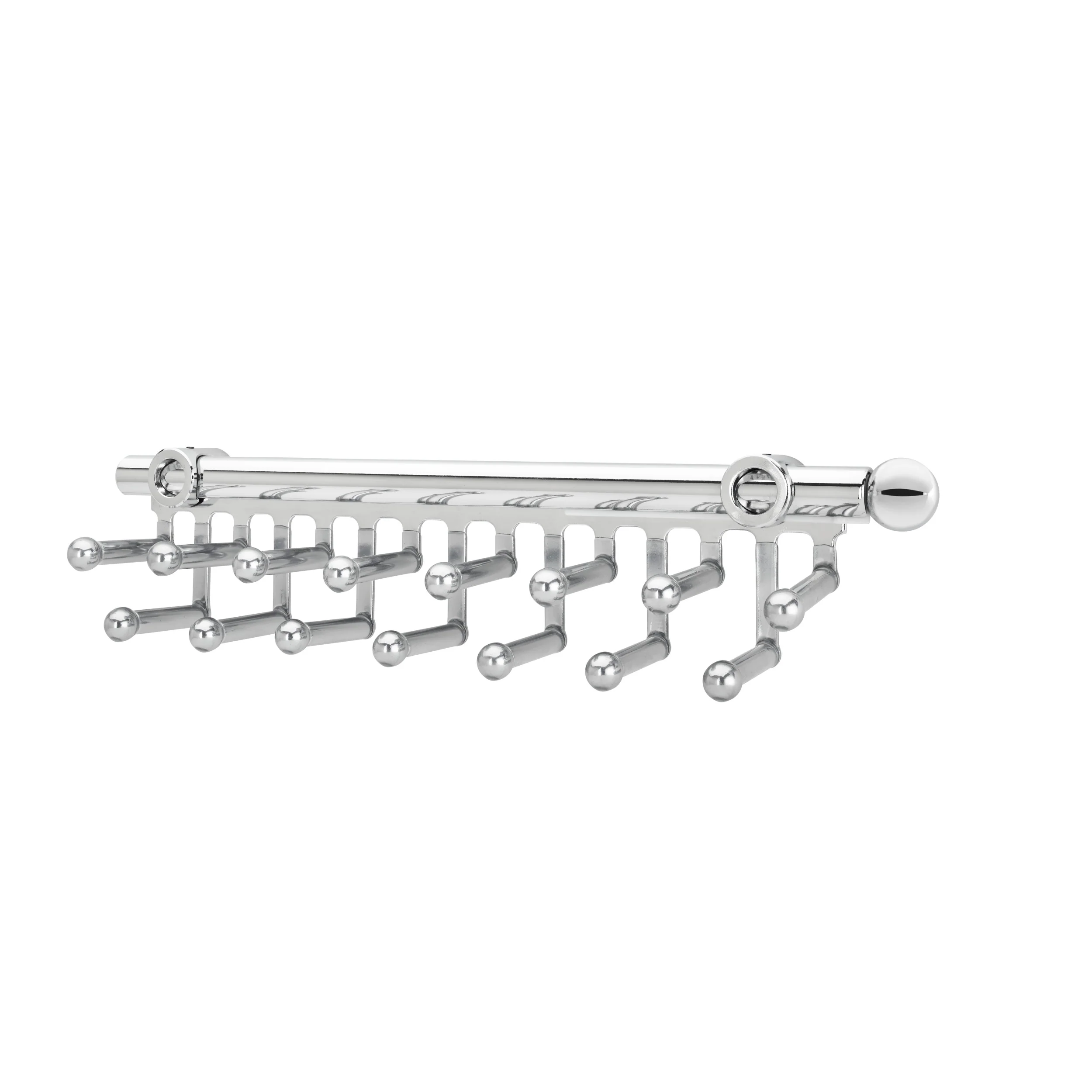 14 in Chrome Tie/Scarf Rack Chrome 2.81 in (71 mm) W x 13.88 in (353 mm) D x 2.94 in (75 mm) H - Image 3