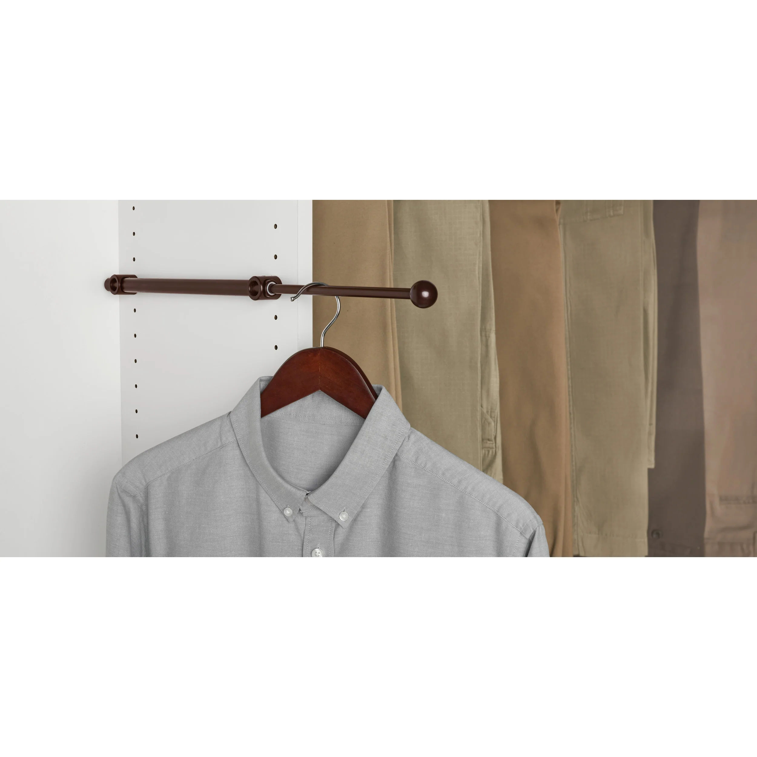 14 in Oil Rubber Bronze Designer Valet Rod Oil Rubbed Bronze  1.25 in (32 mm) W x 13.88 in (353 mm) D x 1.13 in (29 mm) H - Image 5
