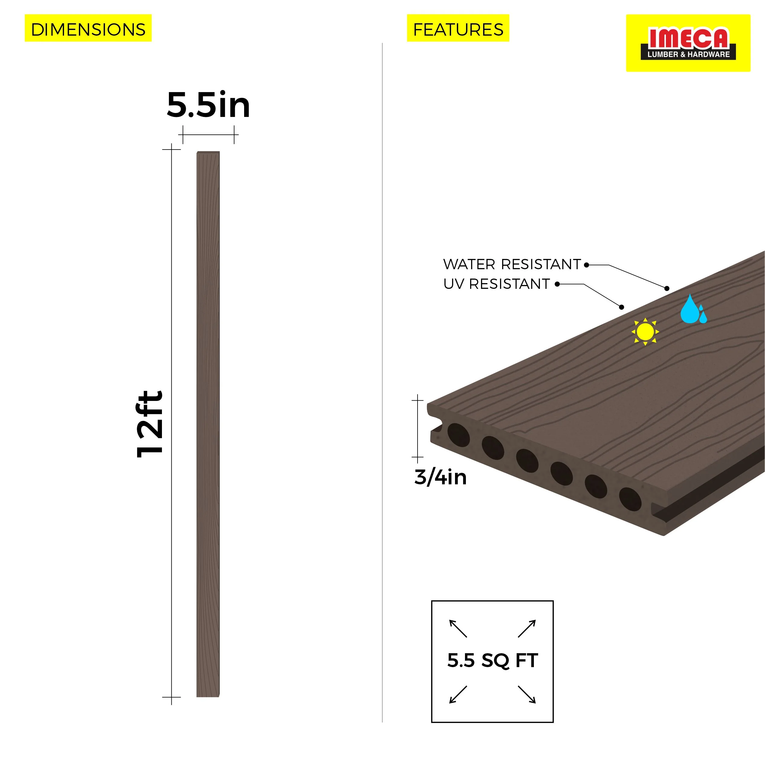 DECKING 212G C01 12FT (WALNUT) - Image 4