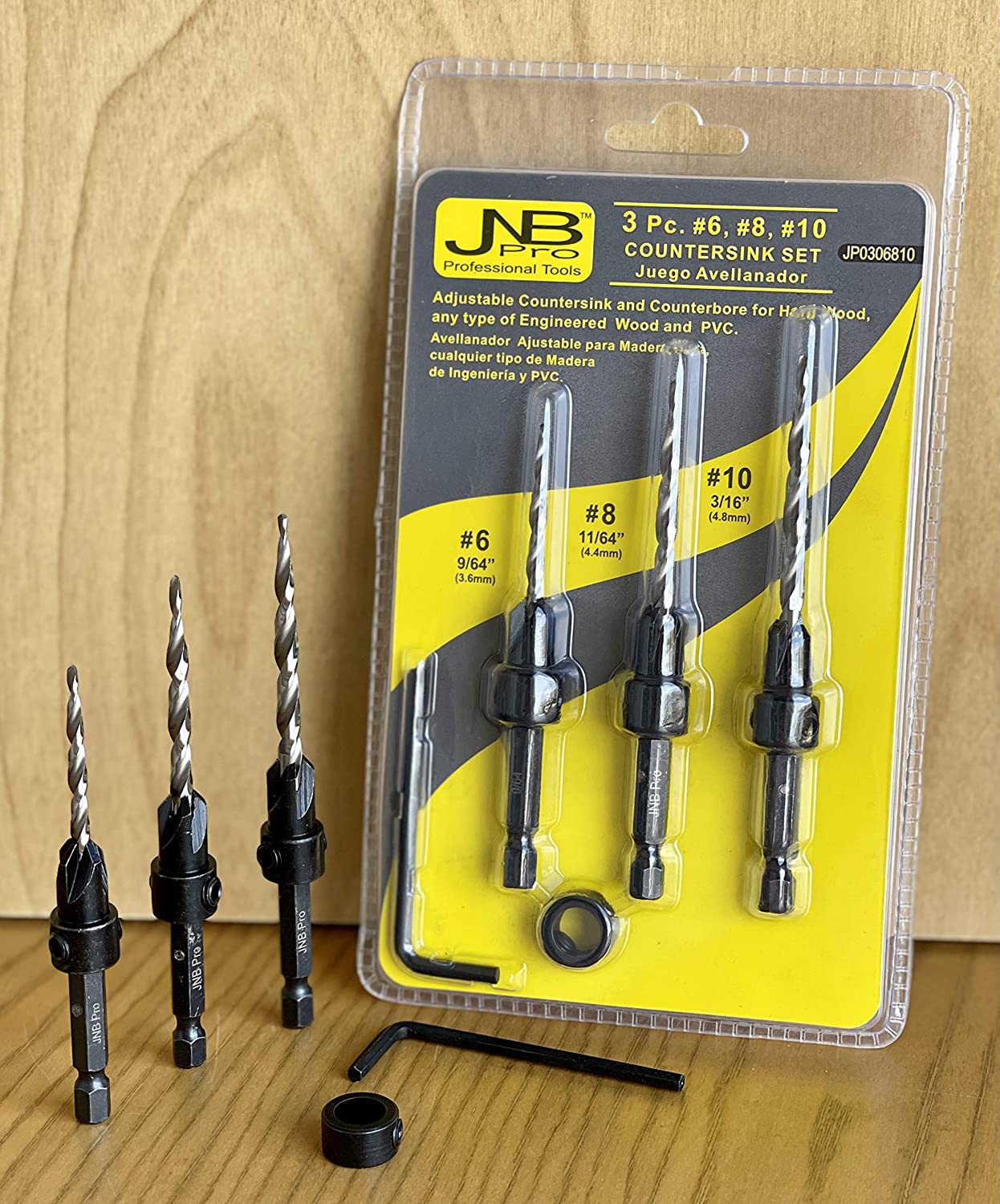 JNB Countersink Drill Bit Set - 3 Pc (#6, #8, #10) - Image 5