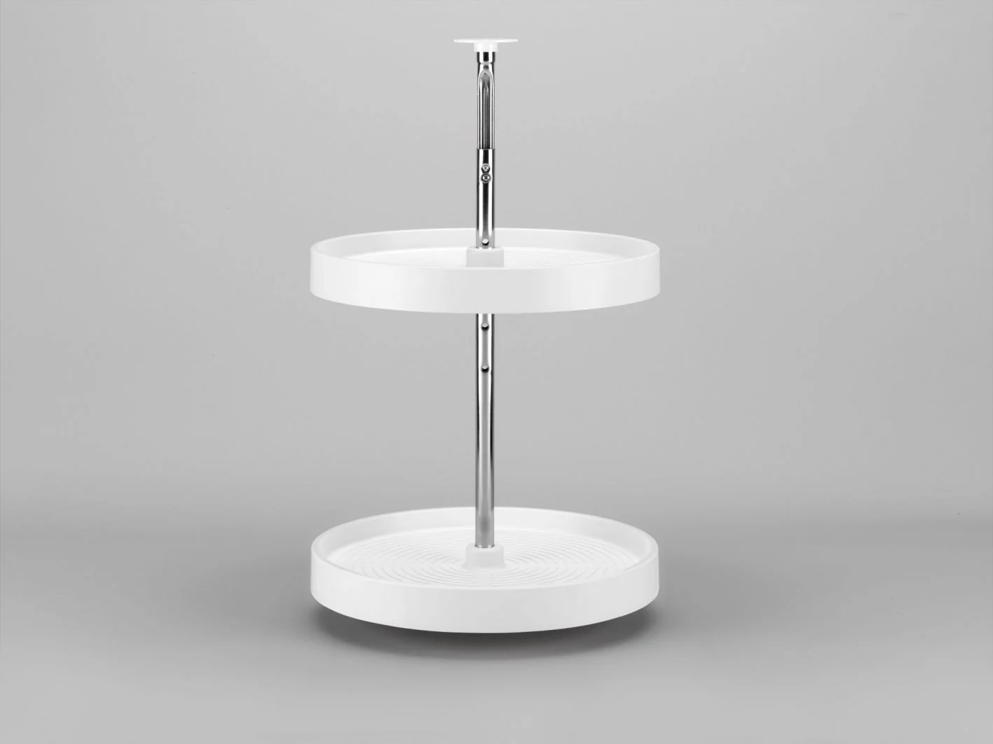 18 in White Polymer Full Circle Lazy Susans 2-Shelf White 18 in (457 mm) W x 18 in (457 mm) D x 4.5 in (114 mm) H - Image 6