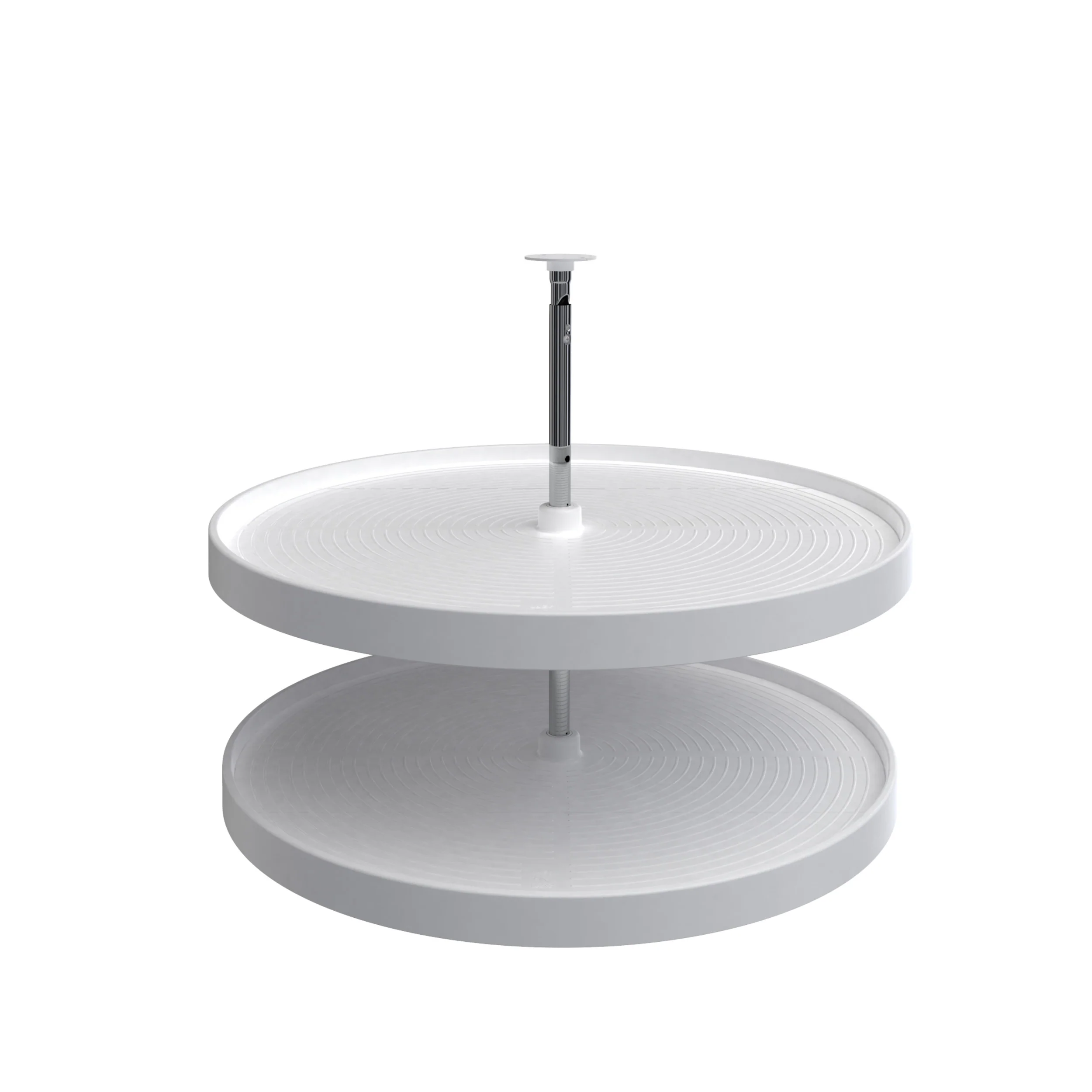 32 in White Polymer Full Circle Lazy Susans 2-Shelf White  32 in (813 mm) W x 32 in (813 mm) D x 26 in (660 mm) H - Image 2