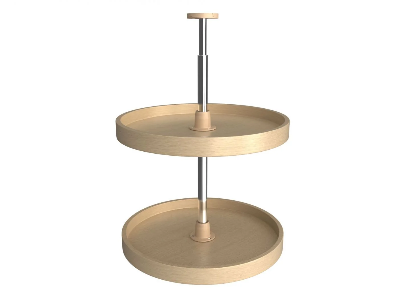 18 in Banded Wood Full Circle Lazy Susans 2-Shelf Natural  18 in (457 mm) W x 18 in (457 mm) D x 19.75 in (502 mm) H - Image 9