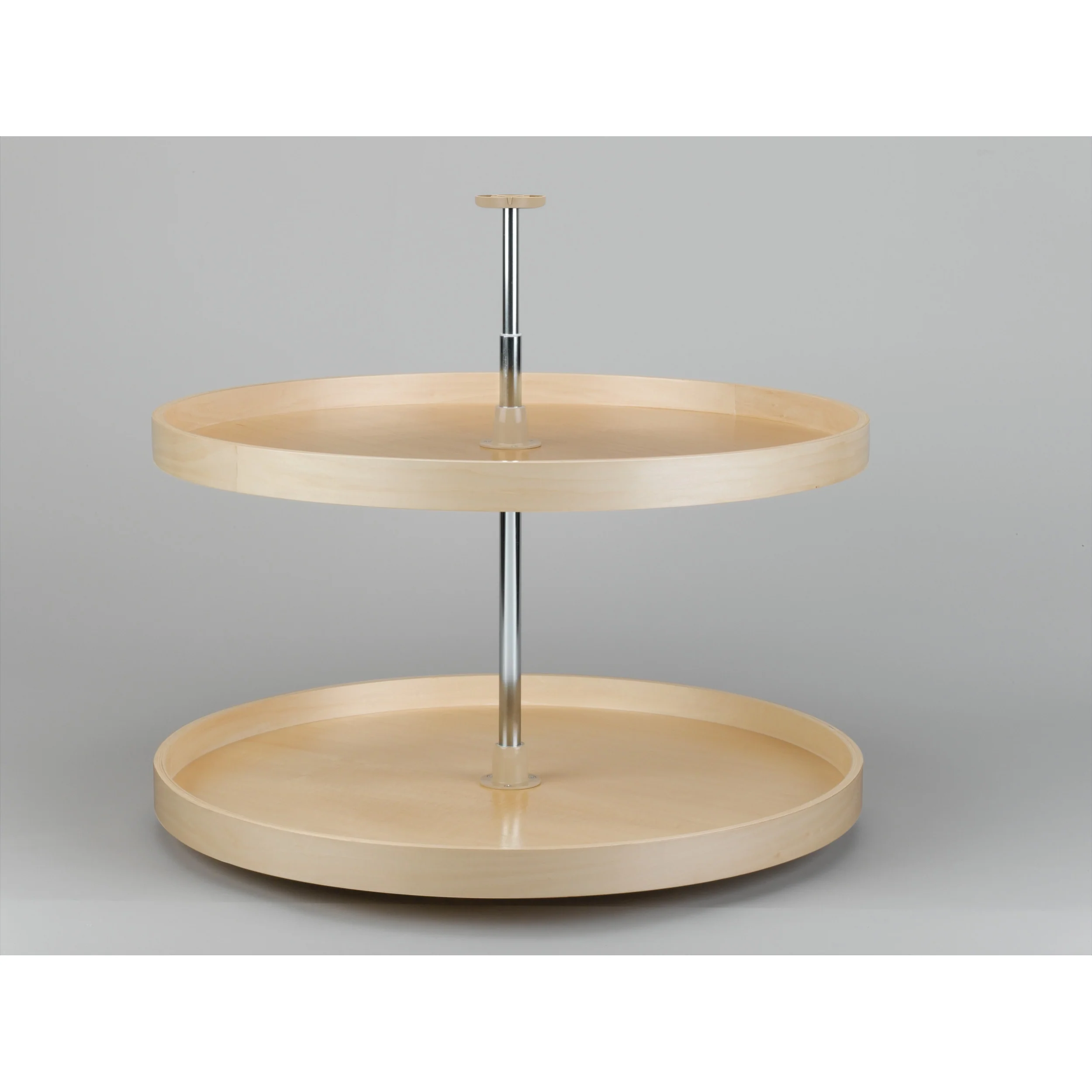 32 in Banded Wood Full Circle Lazy Susans 2-Shelf Natural 32 in (813 mm) W x 32 in (813 mm) D x 32.25 in (819 mm) H - Image 6
