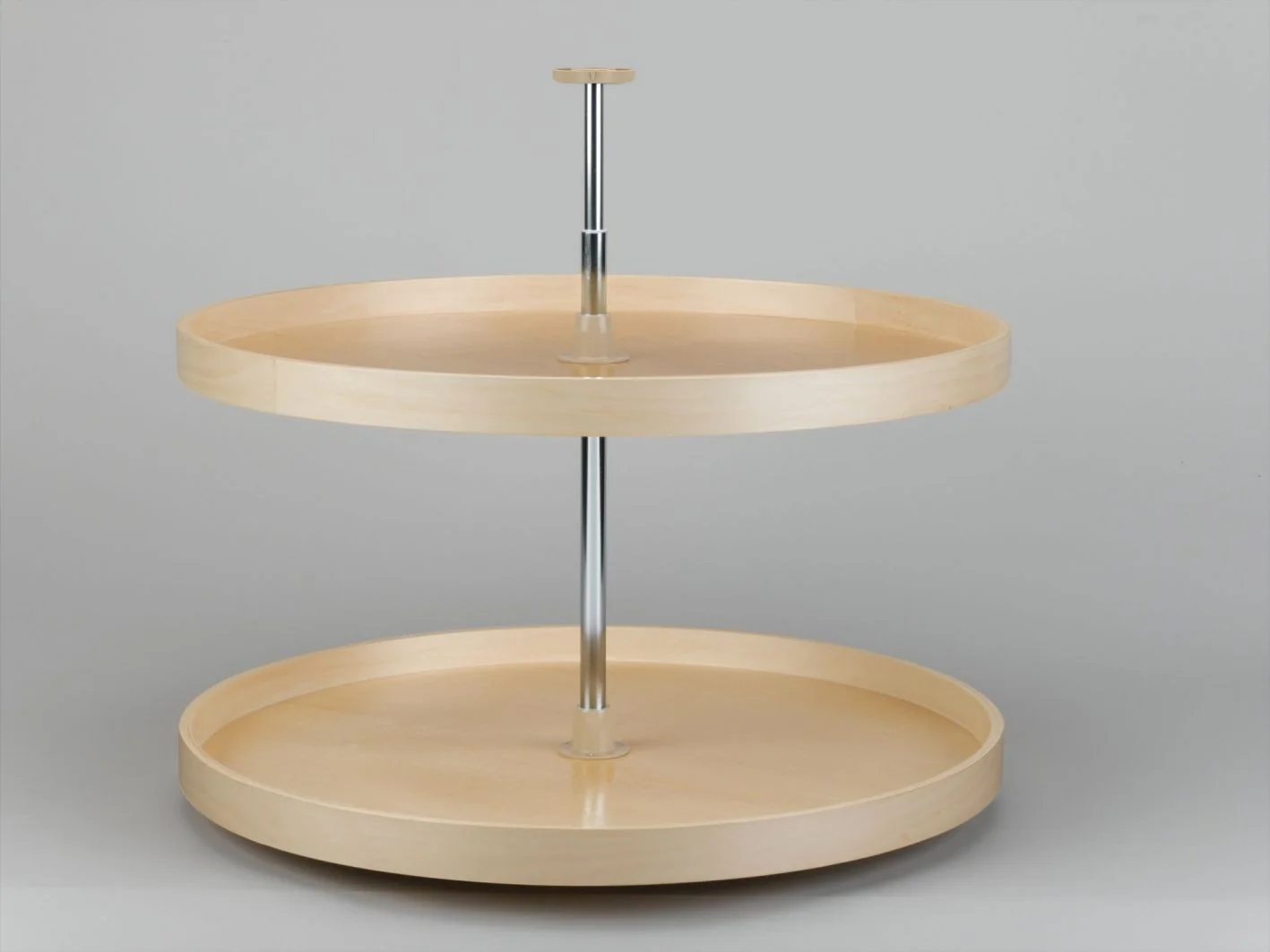 32 in Banded Wood Full Circle Lazy Susans 2-Shelf Natural 32 in (813 mm) W x 32 in (813 mm) D x 32.25 in (819 mm) H - Image 9