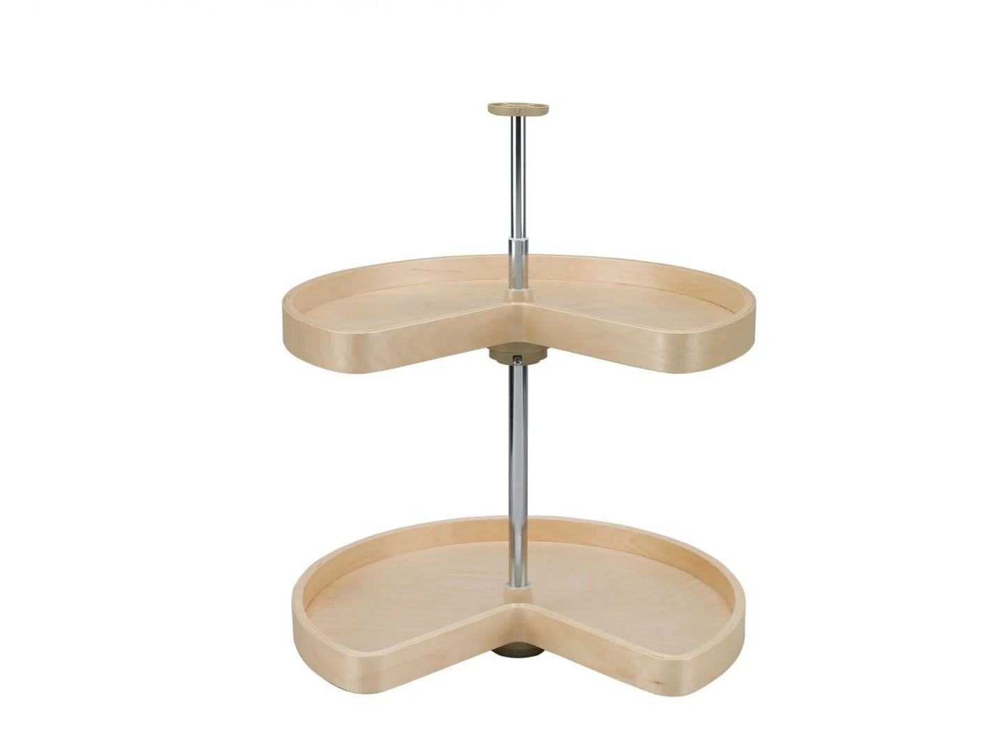 24 in Banded Wood Kidney Lazy Susans 2-Shelf Natural 24 in (610 mm) W x 24 in (610 mm) D x 26 in (660 mm) H - Image 7