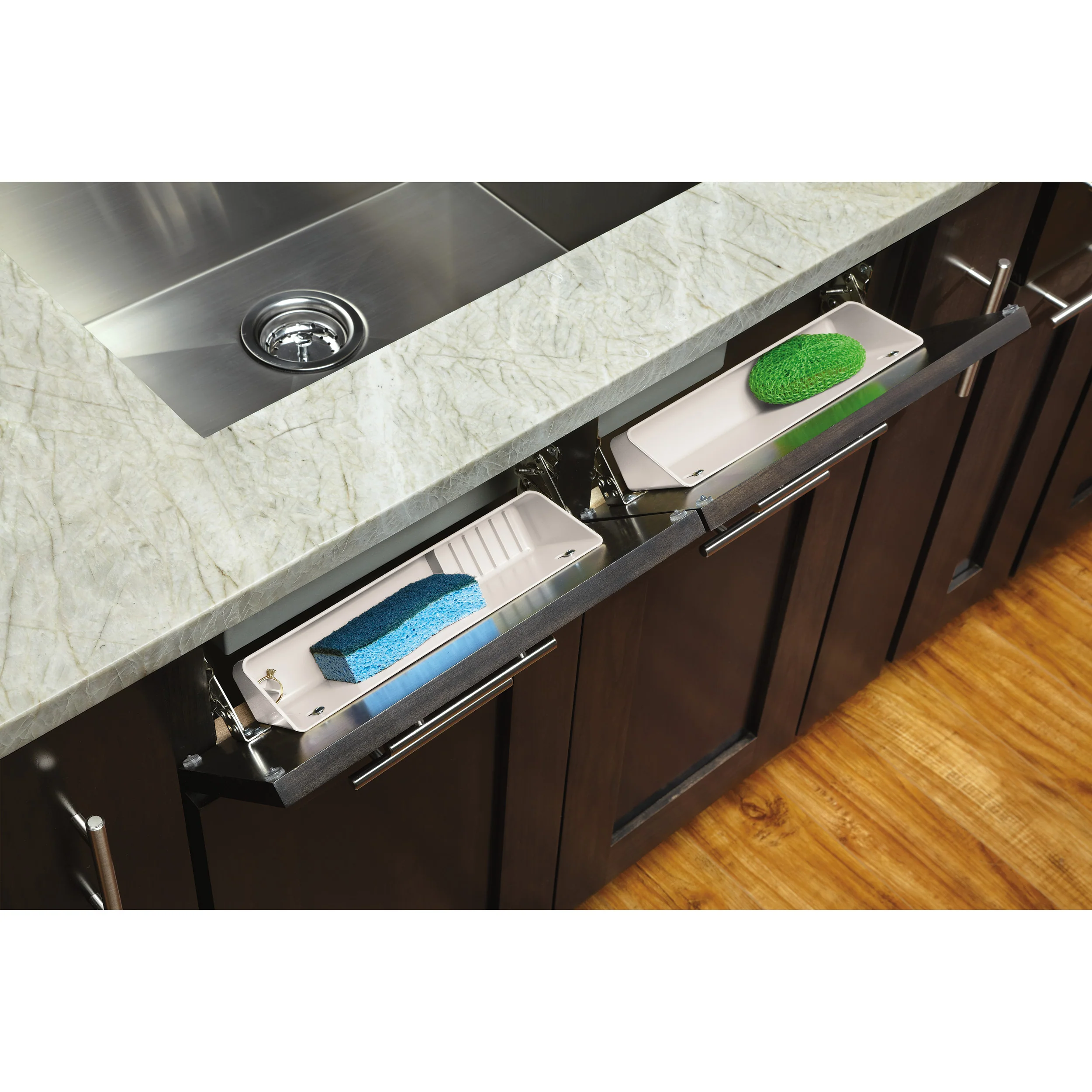 14 in Almond Polymer LD Tip-Out Accessory Tray Almond  14 in (356 mm) W x 2.13 in (54 mm) D x 3.81 in (97 mm) H - Image 3