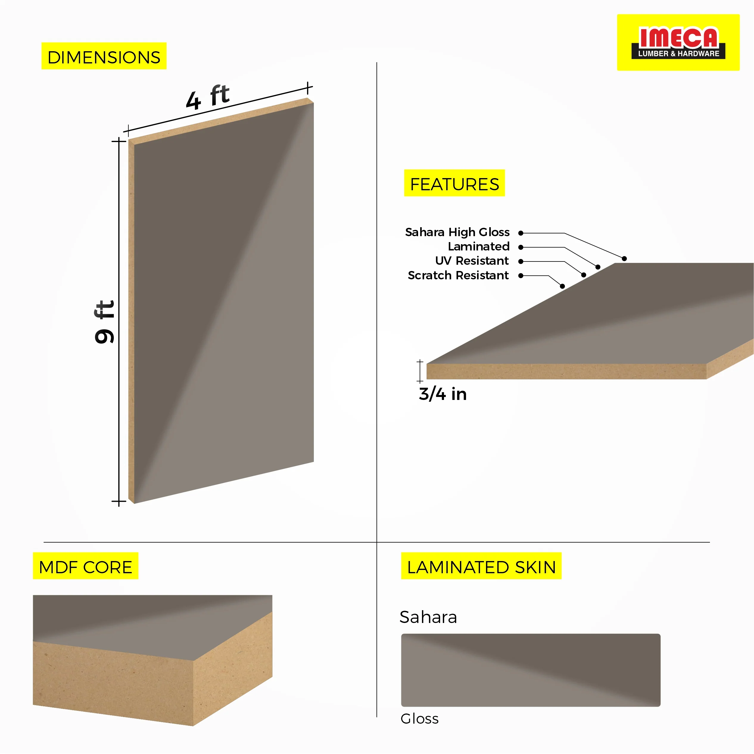 MDF SAHARA HG 3/4 4X9  AGT 6013 - Image 4