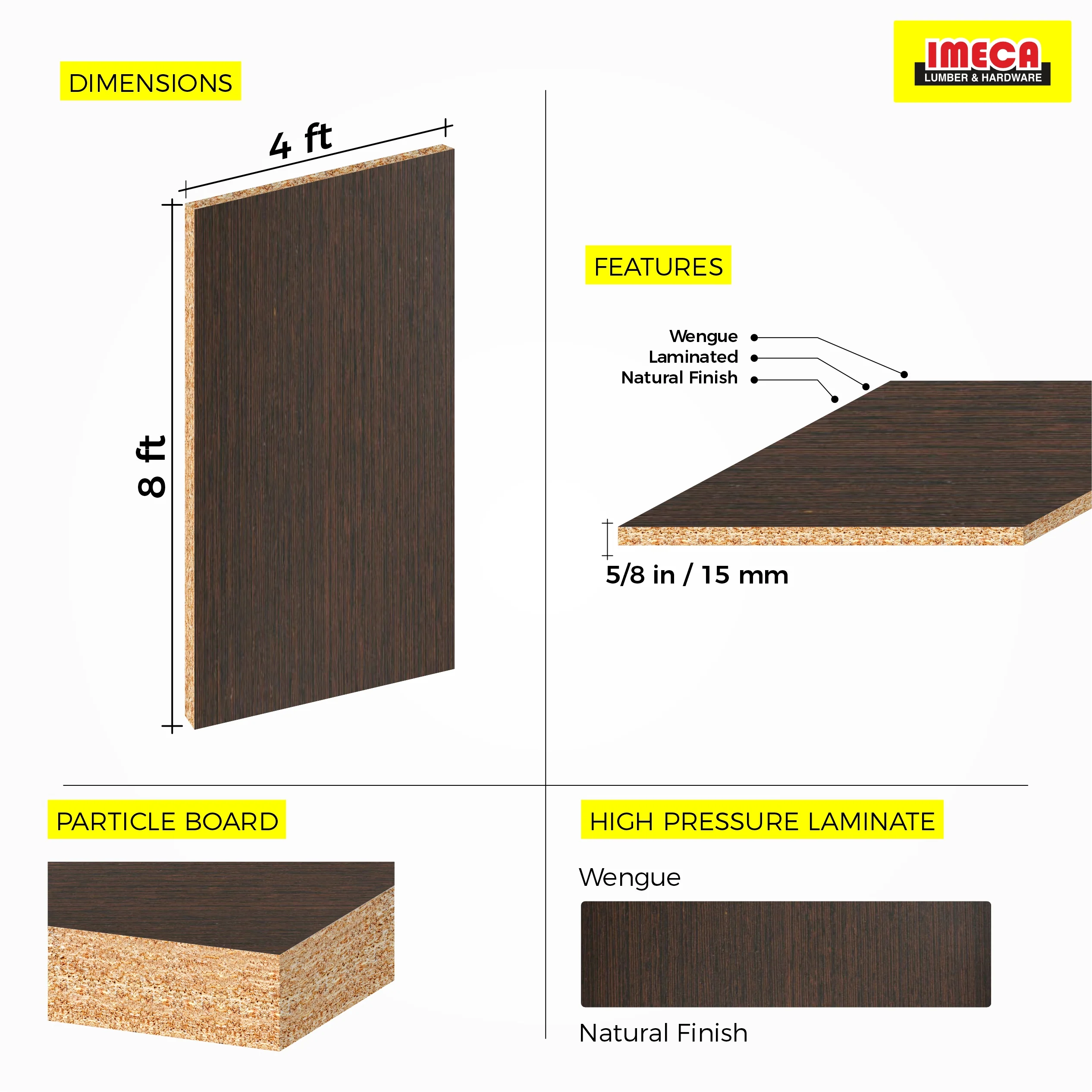 MELAMINE WENGUE 5/8 4X8 (IMPORT) 15MM - Image 3