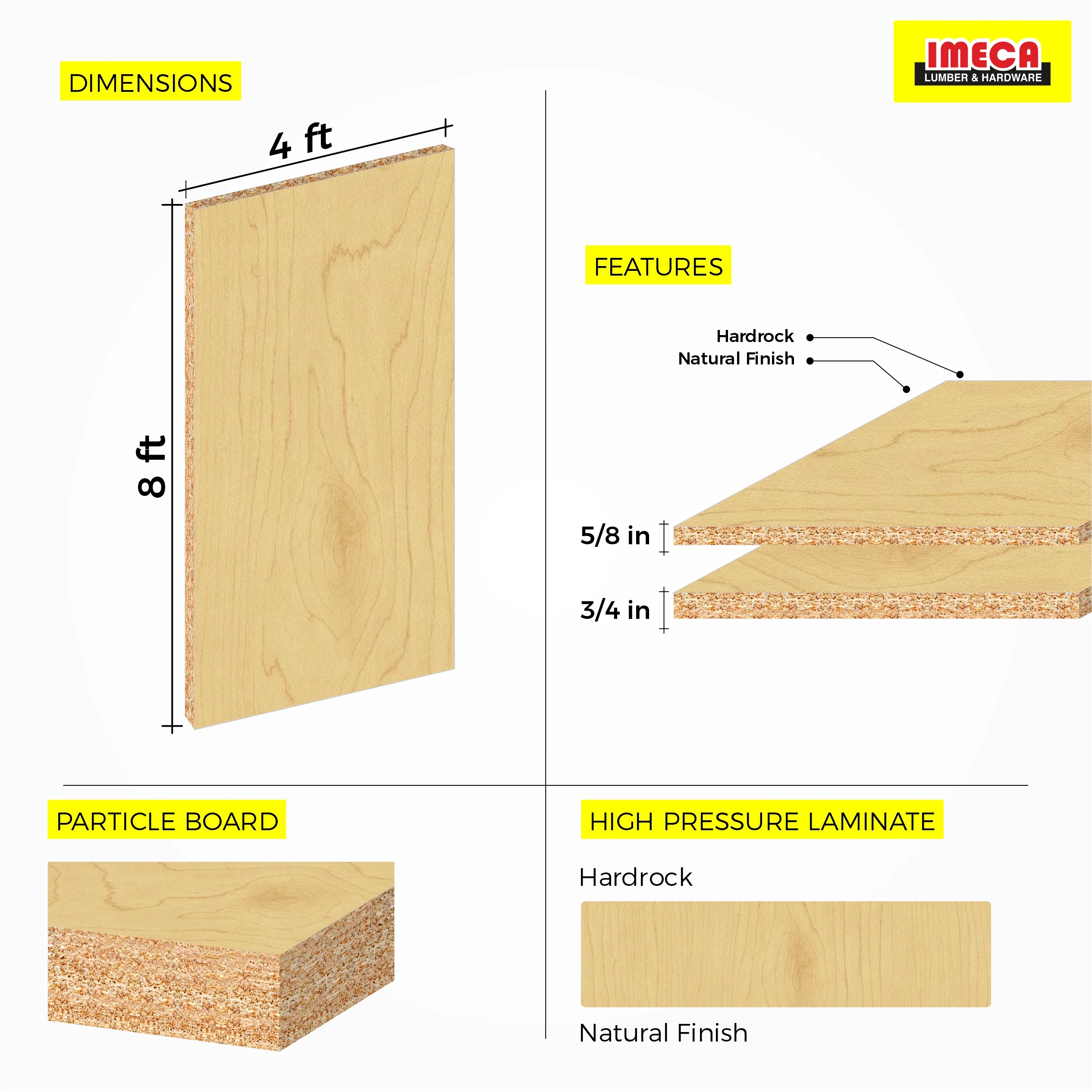 Melamine Hardrock 4 ft x 8 ft - Image 4