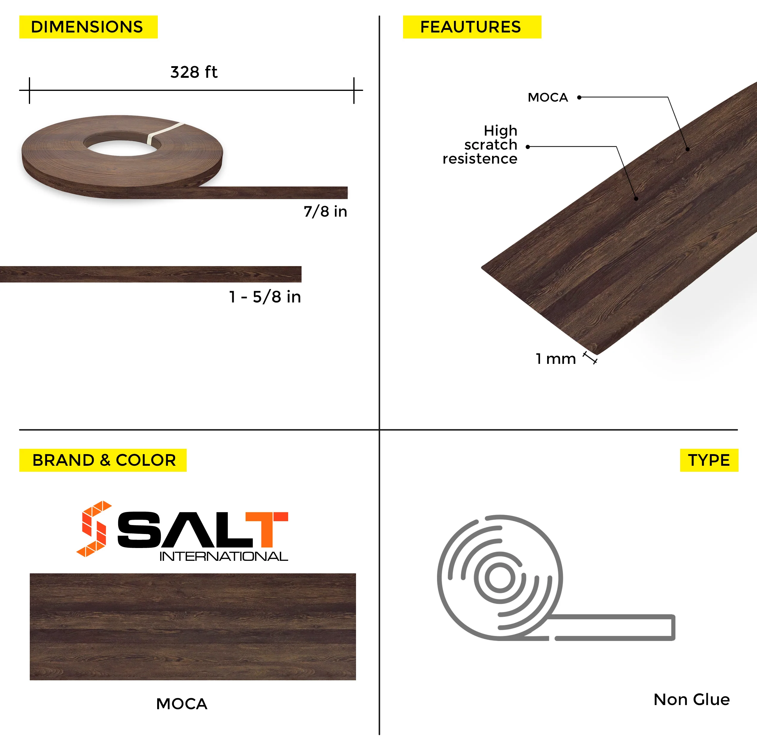 Moca PVC Edge Banding (328 ft x 1 mm) - Image 7
