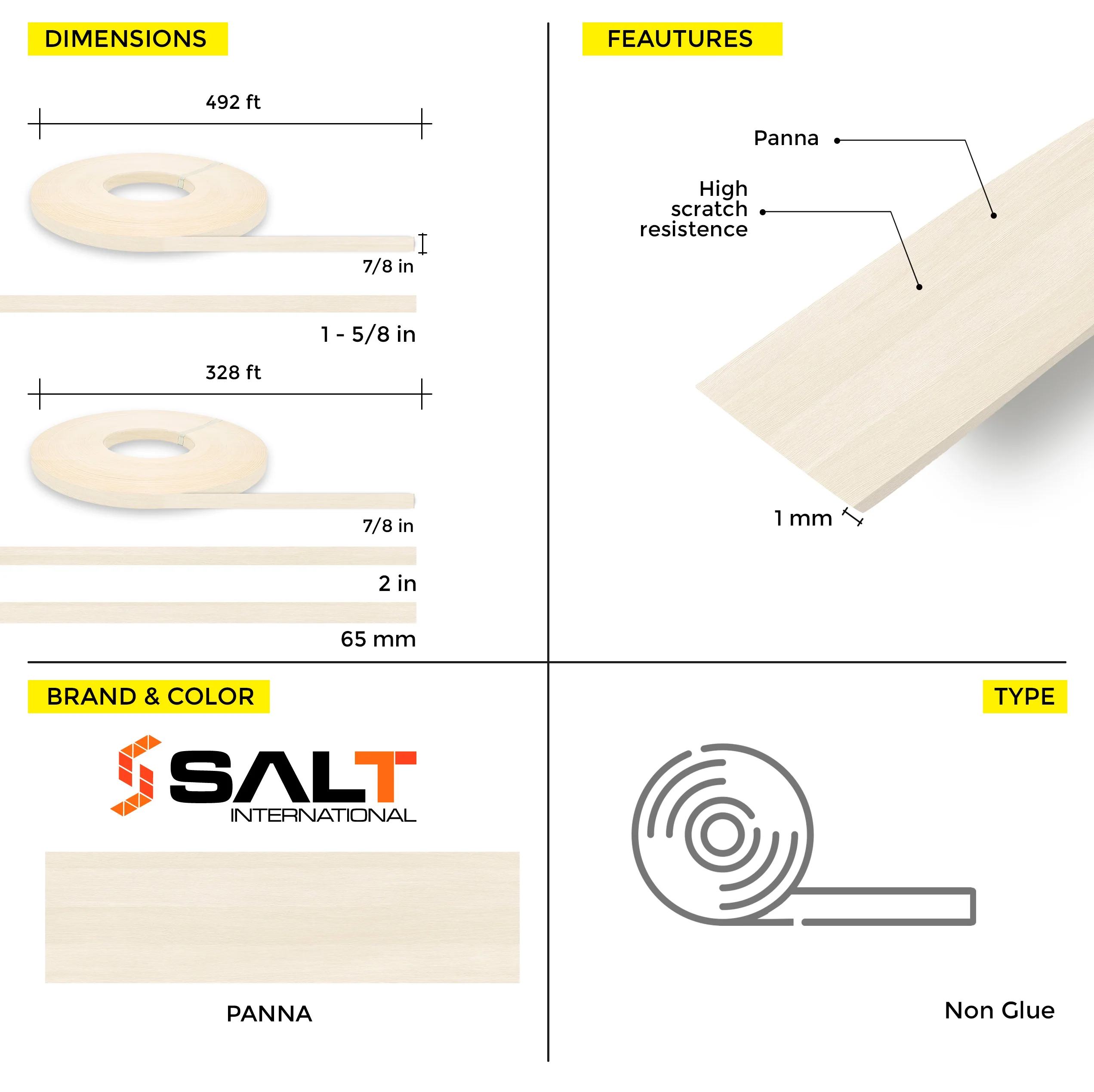 Panna PVC Edge Banding (328 ft x 1 mm) - Image 18