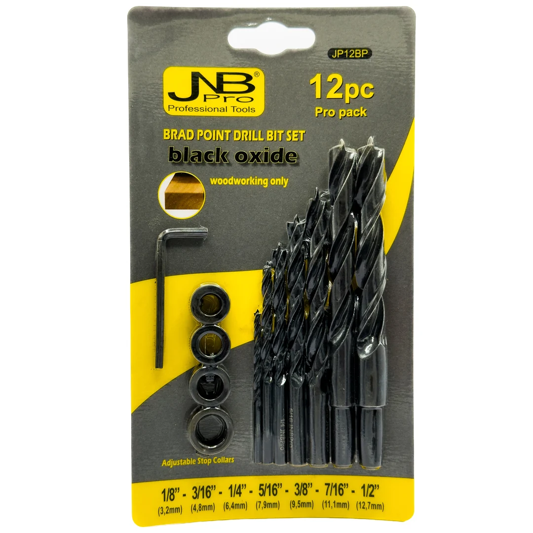JNB Brad Point Drill Bit Set - 12 Pc (Wood)