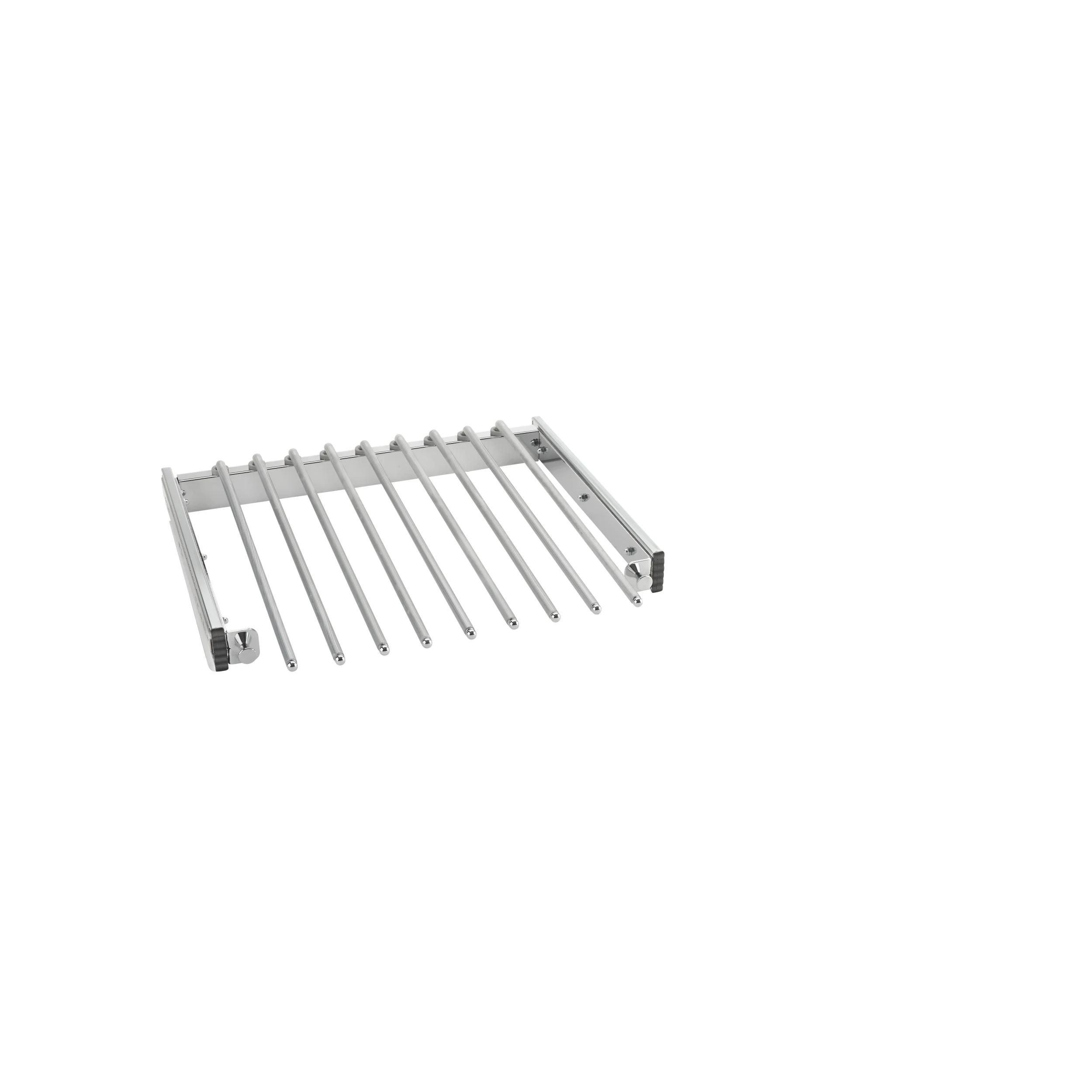 18 in Chrome Pullout Pants Rack w/9 pants rods Chrome  17.5 in (445 mm) W x 14 in (356 mm) D x 3 in (76 mm) H - Image 4