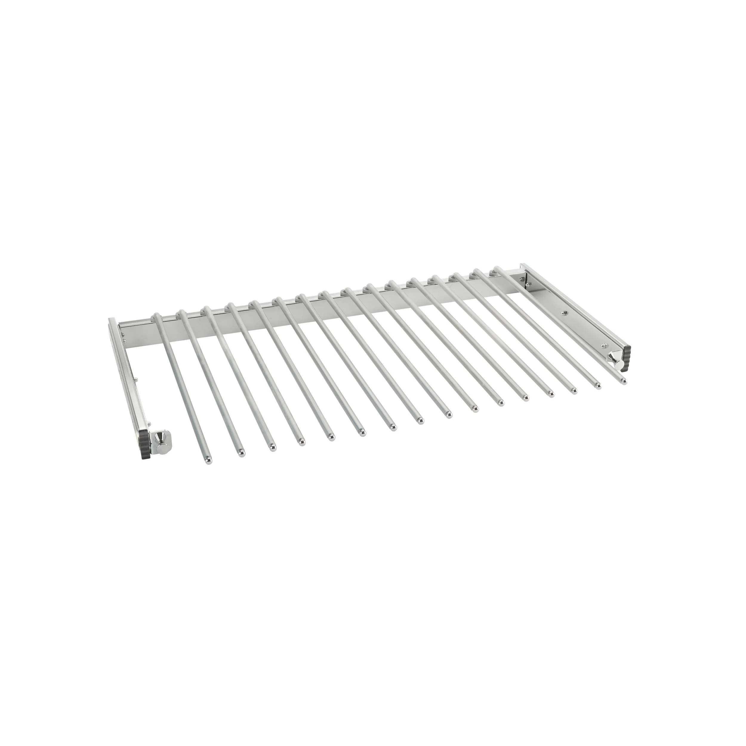 30 in Chrome Pullout Pants Rack w/16 pants rods Chrome 29.75 in (756 mm) W x 14 in (356 mm) D x 3 in (76 mm) H - Image 5