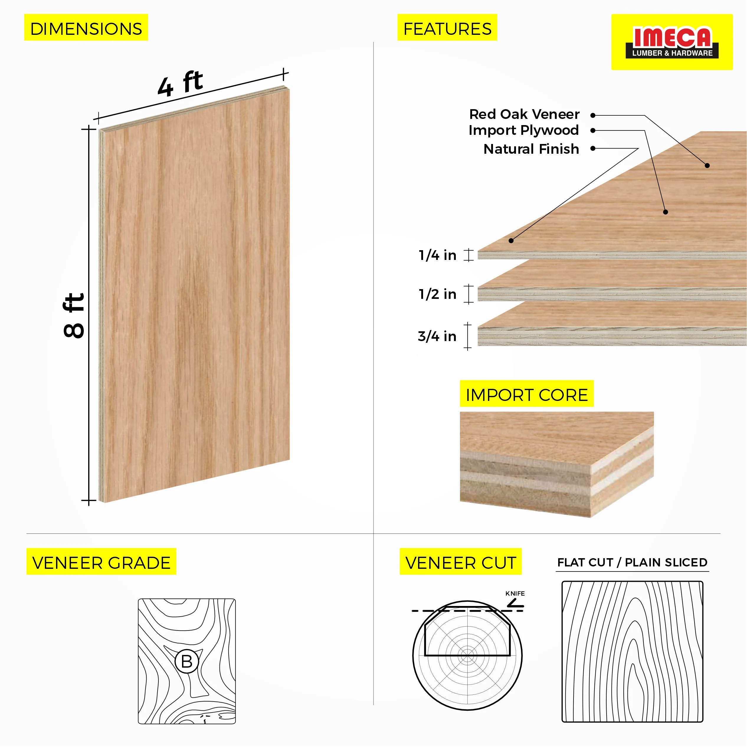 Red Oak Plywood 4 ft x 8 ft (Imported Plywood) - Image 8