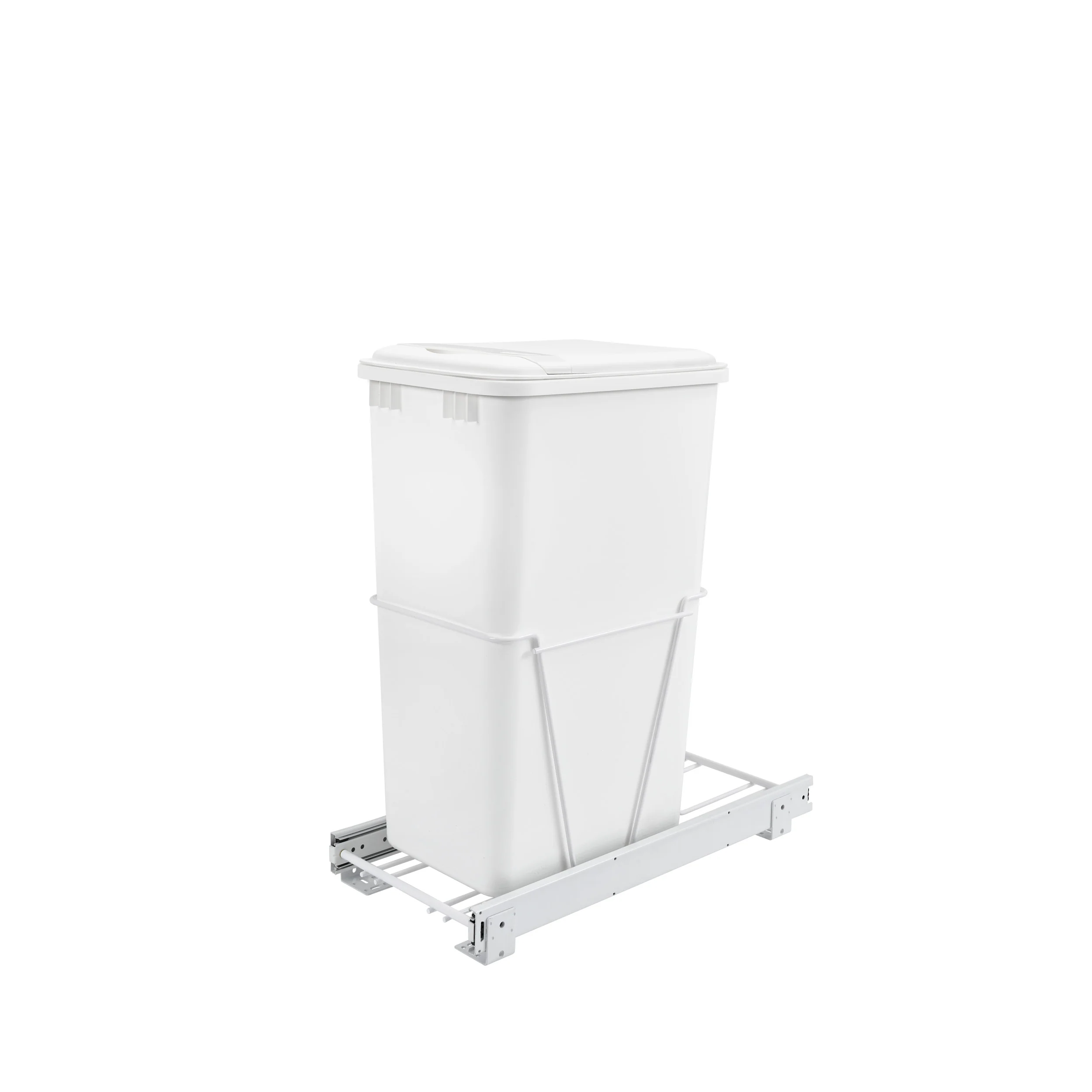 50 Qrt Pull-Out Waste Container White  11.25 in (286 mm) W x 22 in (559 mm) D x 23.25 in (591 mm) H - Image 6