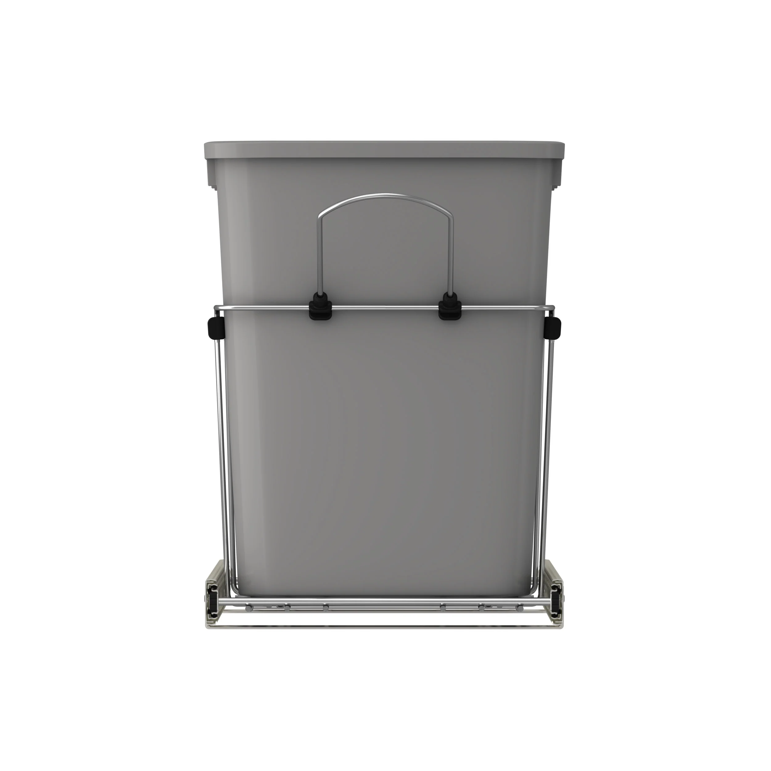 Double 35 Qrt Pull-Out Waste Containers Metallic Silver  14.38 in (365 mm) W x 22 in (559 mm) D x 19.25 in (489 mm) H - Image 5