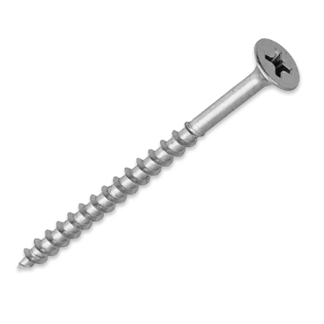 WOOD SCREWS IMEX PHILLIP FLAT HEAD WITH NIBS #8 1-5/8" TYPE 17 COARSE ZINC 5.000 BULK - Image 2