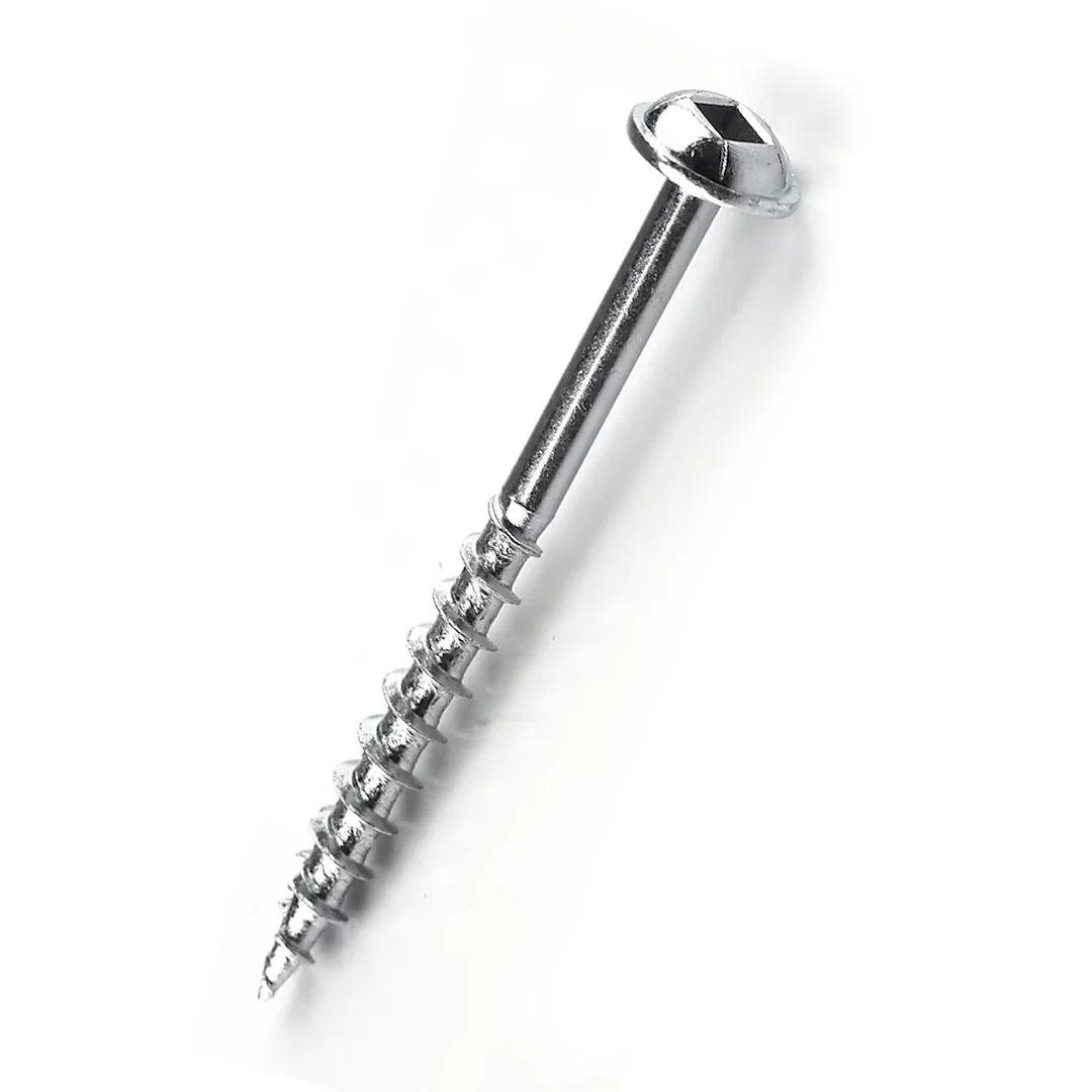 WOOD SCREWS IMEX SQUARE ROUND WASHER WITH NIBS #8 1-1/2" TYPE 17 COARSE ZINC 500 BOX - Image 2