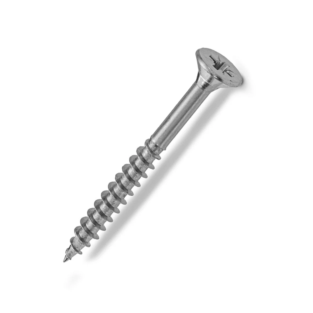 WOOD SCREWS IMEX SQUARE/PHILLIP COMBO FLAT HEAD WITH NIBS #8 3" TYPE 17 COARSE ZINC 1.500 BULK - Image 2