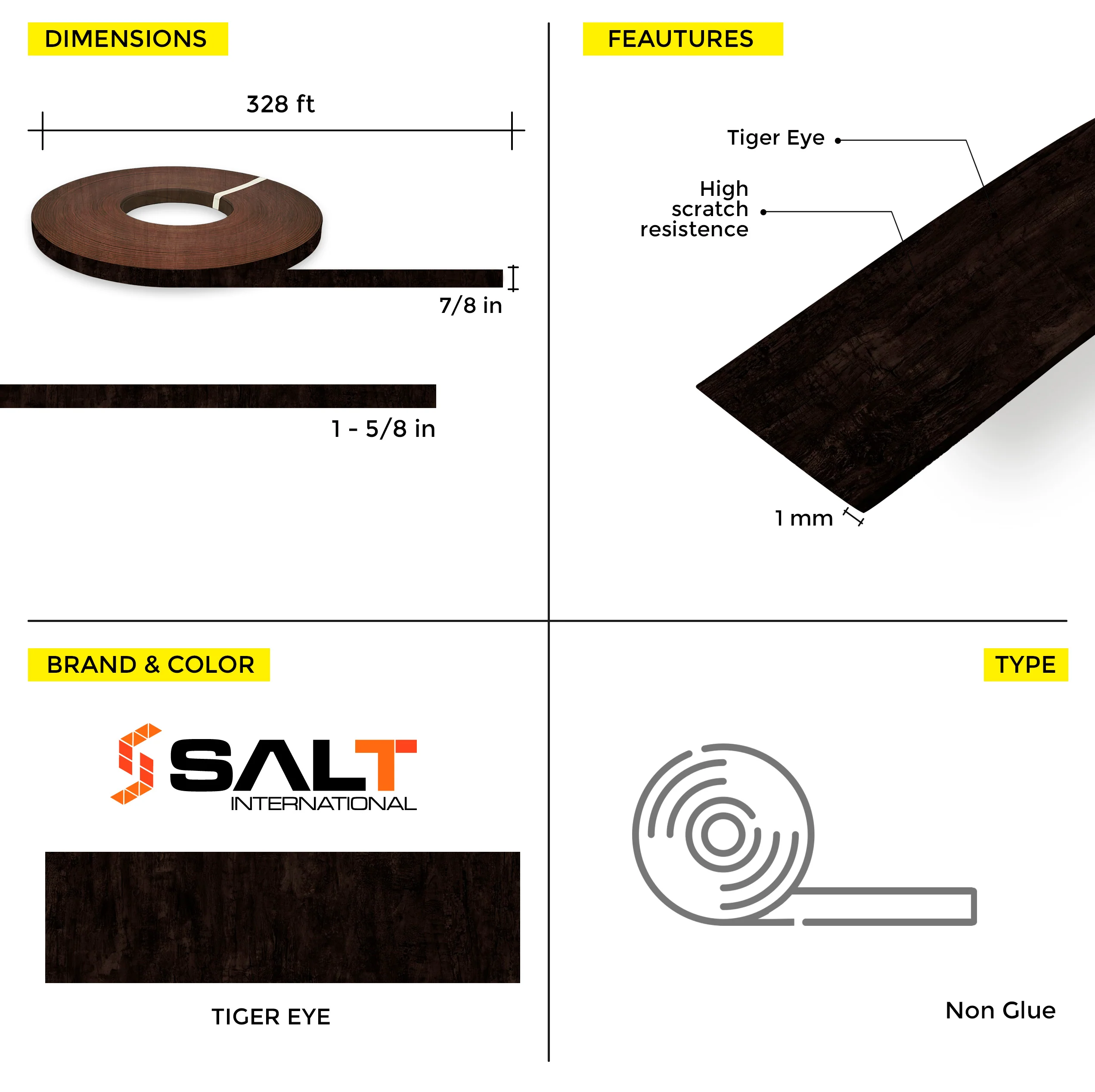 Tiger Eye PVC Edge Banding (328 ft x 1 mm) - Image 10