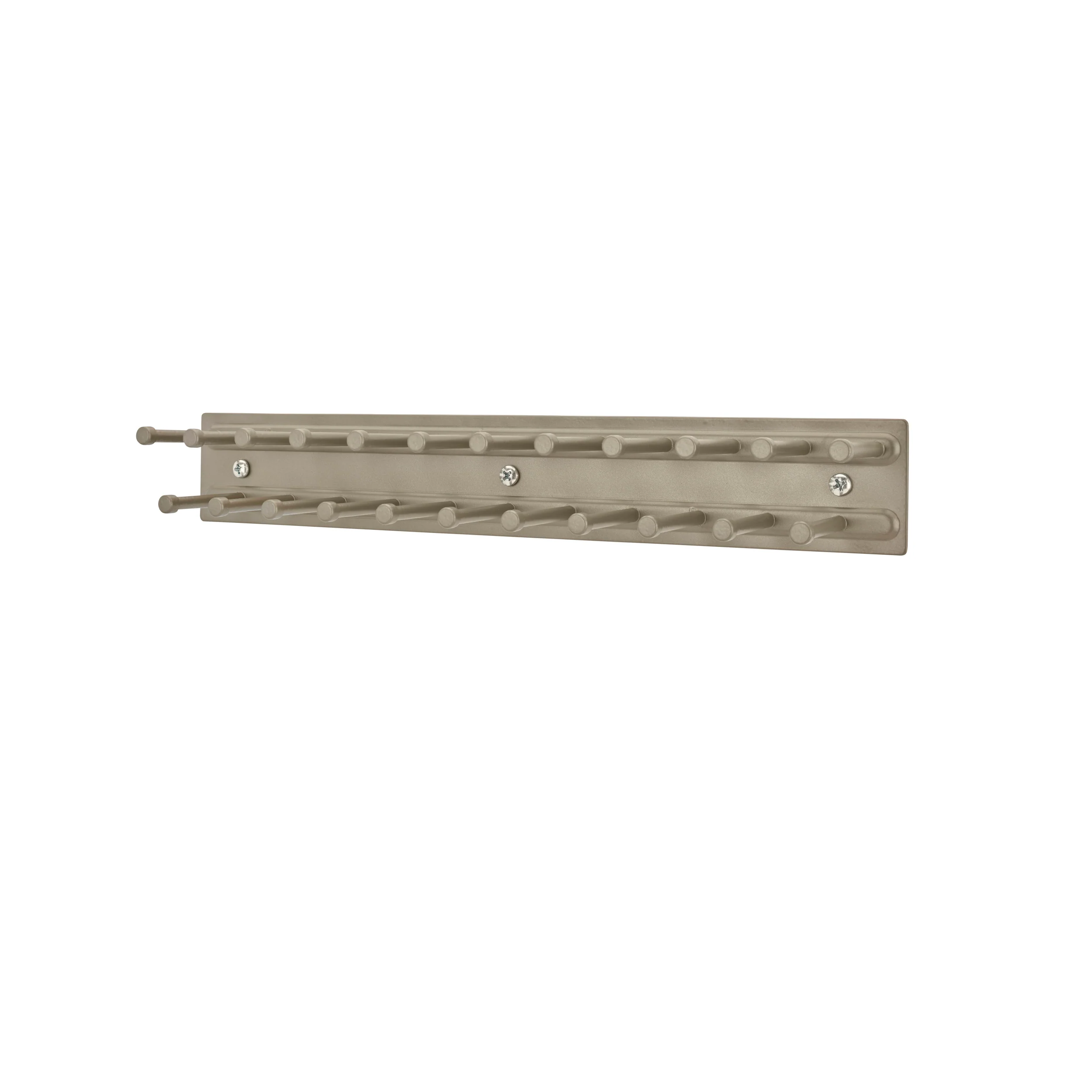 12 in Satin Nickel Static Tie Rack Satin Nickel  1.88 in (48 mm) W x 11.75 in (298 mm) D x 1.75 in (44 mm) H - Image 2