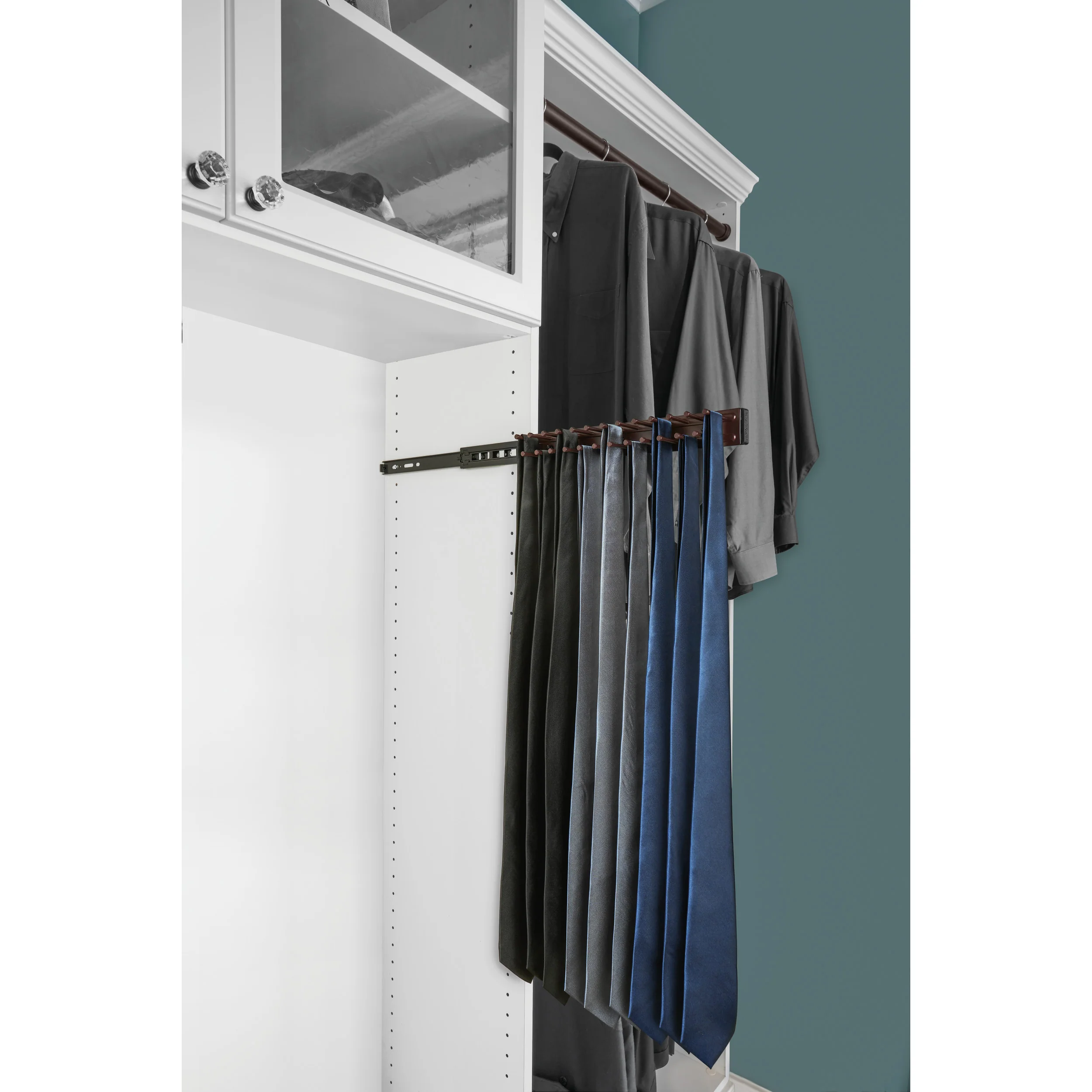 14 in Oil Rubbed Bronze Side mount Tie Rack Oil Rubbed Bronze 2.5 in (64 mm) W x 14 in (356 mm) D x 1.88 in (48 mm) H - Image 4
