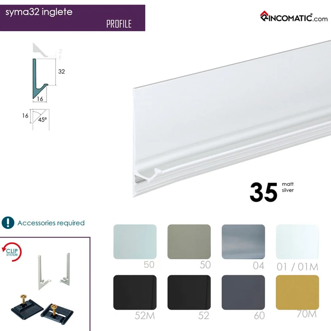 SYMAG 32 Profile Handle - Matt White - 2670 mm (105 1/8 inches) - Image 2
