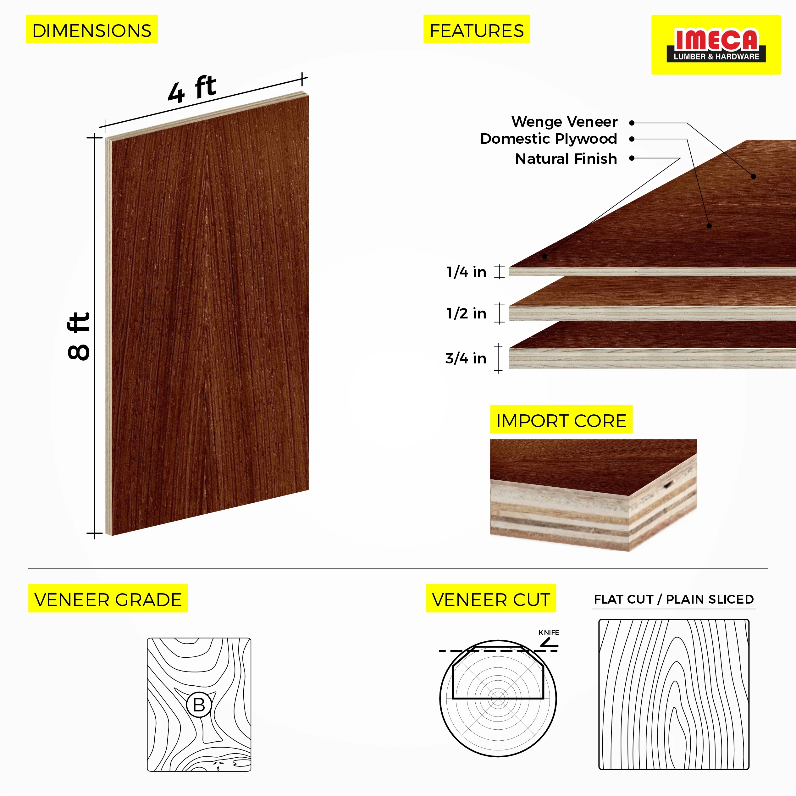 Wenge Plywood 4 ft x 8 ft (Imported Plywood) - Image 3