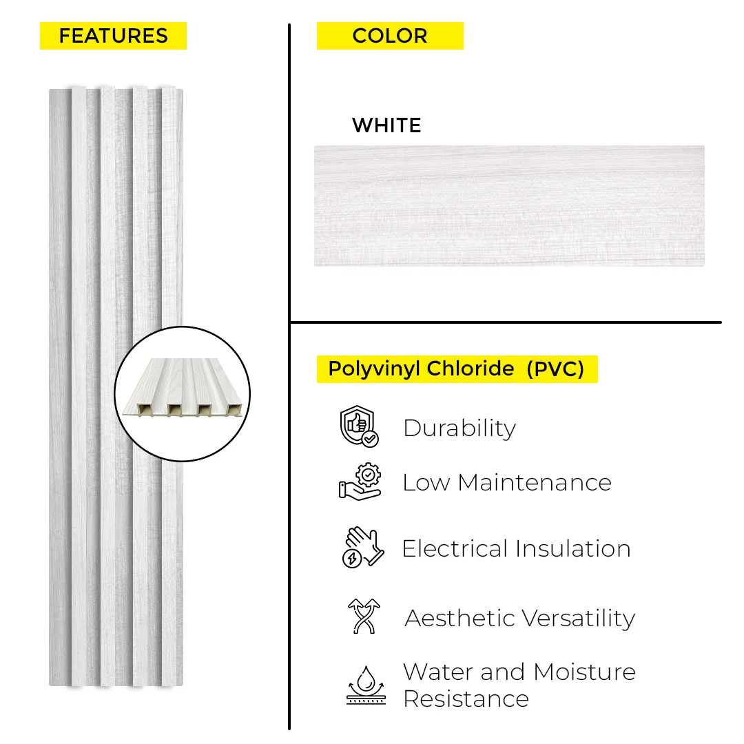 WOOD PANEL PVC WHITE 1/8 9.5 FT x 6.29 Inch - Image 4