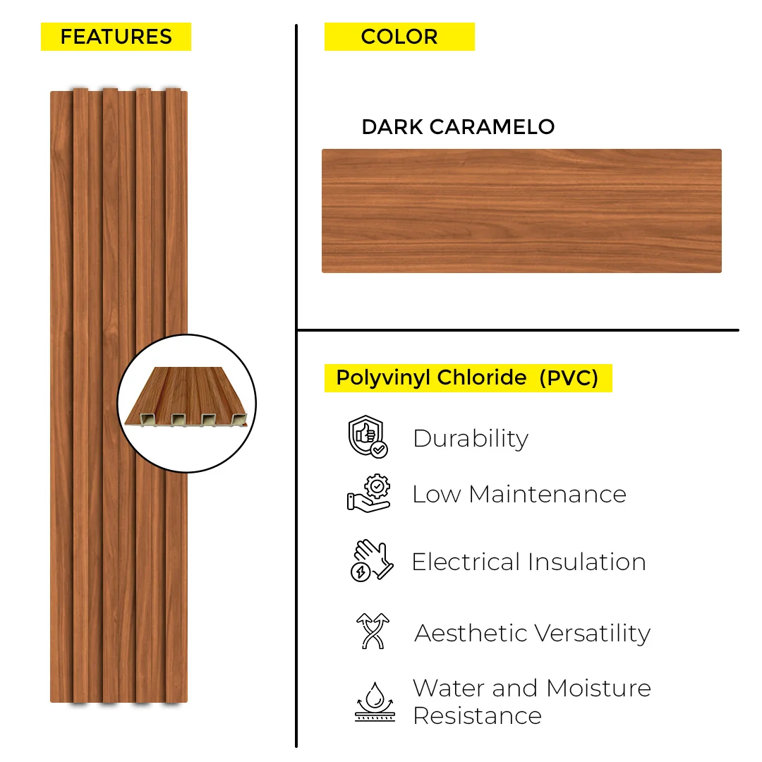 WOOD PANEL PVC DARK CARAMELO 9.5FT X 6.29 inch - Image 3