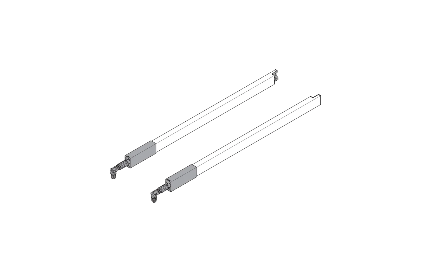 TANDEMBOX rectangular gallery rails - CENTER Ident 18'' Nickel